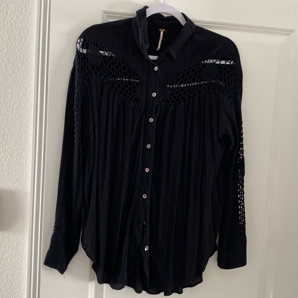 Black Button Down Top